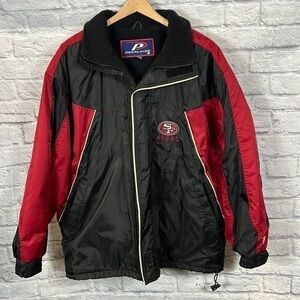 Vintage proplayer 49ers red/black parka | size large | flawed